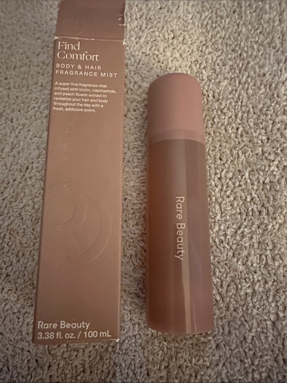 Rare Beauty Find Comfort Body & Hair Fragrance Mist — 3.38 oz. Sprayed once